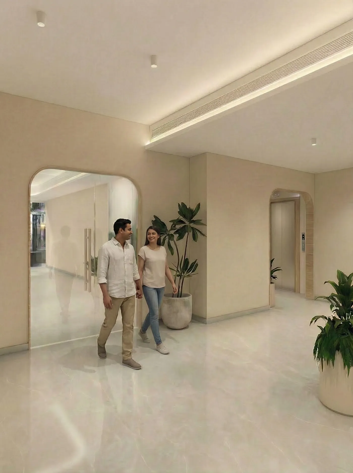 Visitors walking through Cent Health's Bengaluru facility.